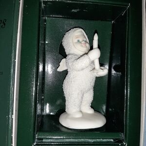 Snowbabies White Porcelain Figurine Holding Candle